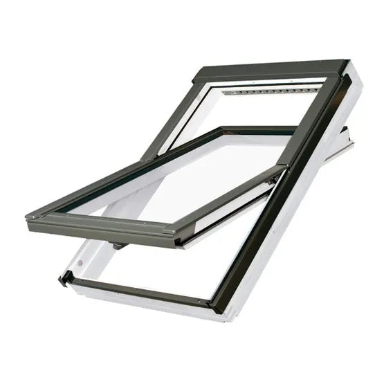 Fakro PTP-V White uPVC Centre Pivot Roof Window – Manual Opening