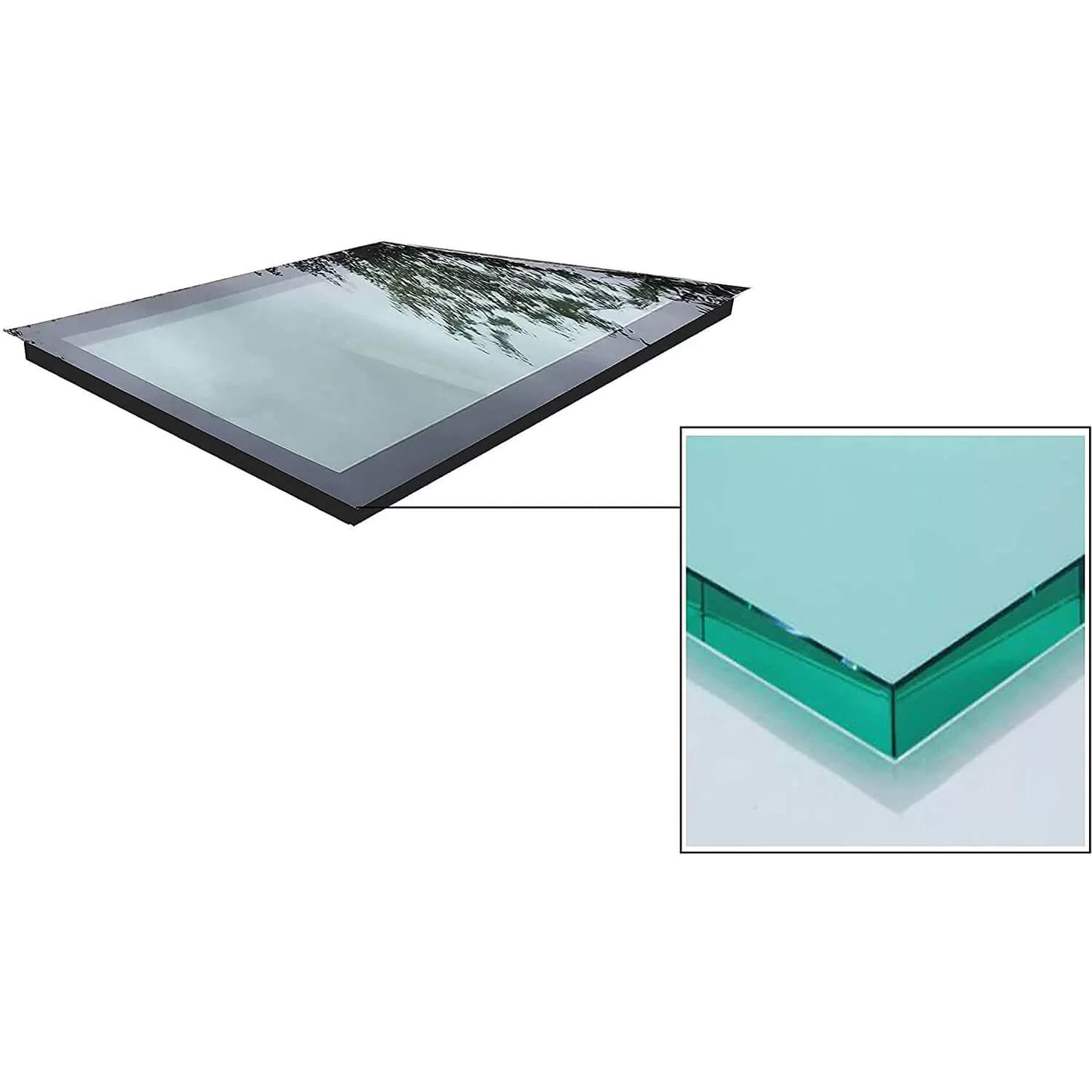 Infinity Frameless Flat Glass Rooflight - Double Glazed