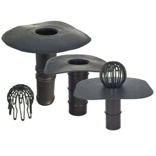 Flexiproof EPDM Internal Vertical Drain Outlet with Balloon Leaf Guard