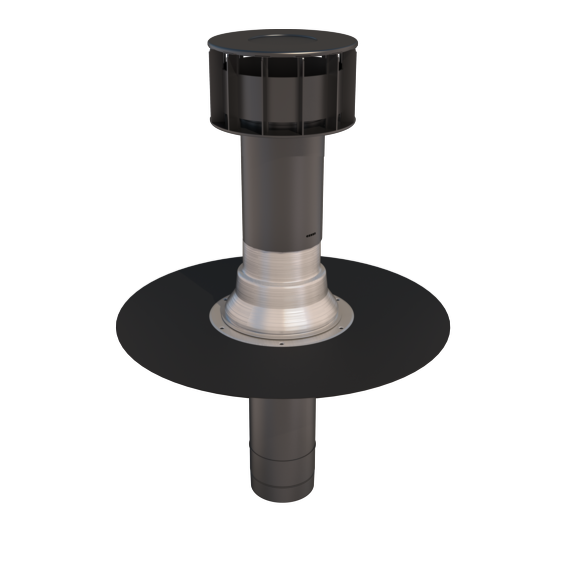 Ubbink OFT4 Flat Roof Vent Terminal – Uninsulated Twin Wall Ventilation for Flat Roofs