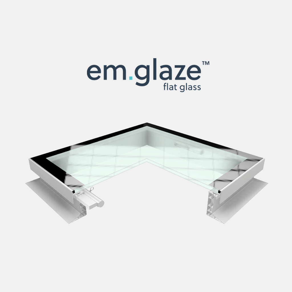 Whitesales Em.Glaze Flat Glass Rooflight With Eco Vertical Upstand Kerb