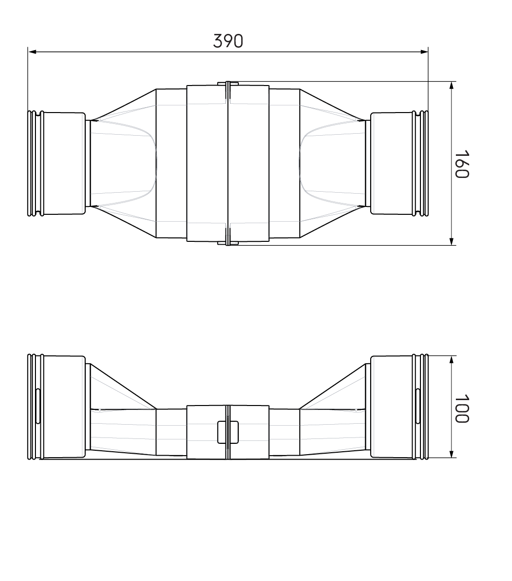 Ubbink Air Excellent AE48C Crossing Kit Connector for Semi-Rigid Ducting