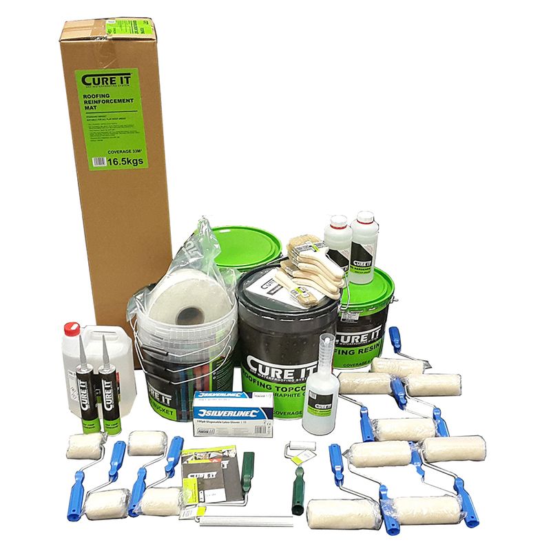 Cure It GRP Fibreglass Roofing Kit Including Tools - 20m²