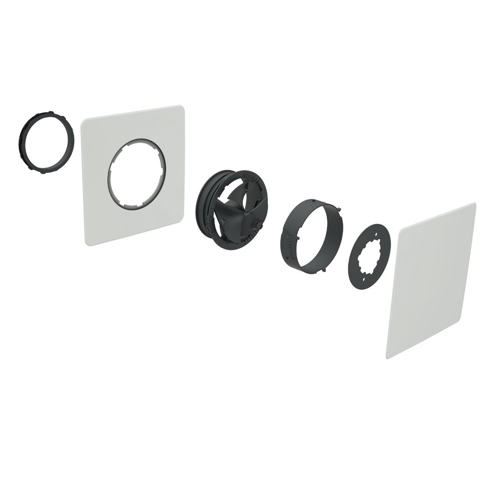 Ubbink Haelix Quadro Air Valve 125mm Square White