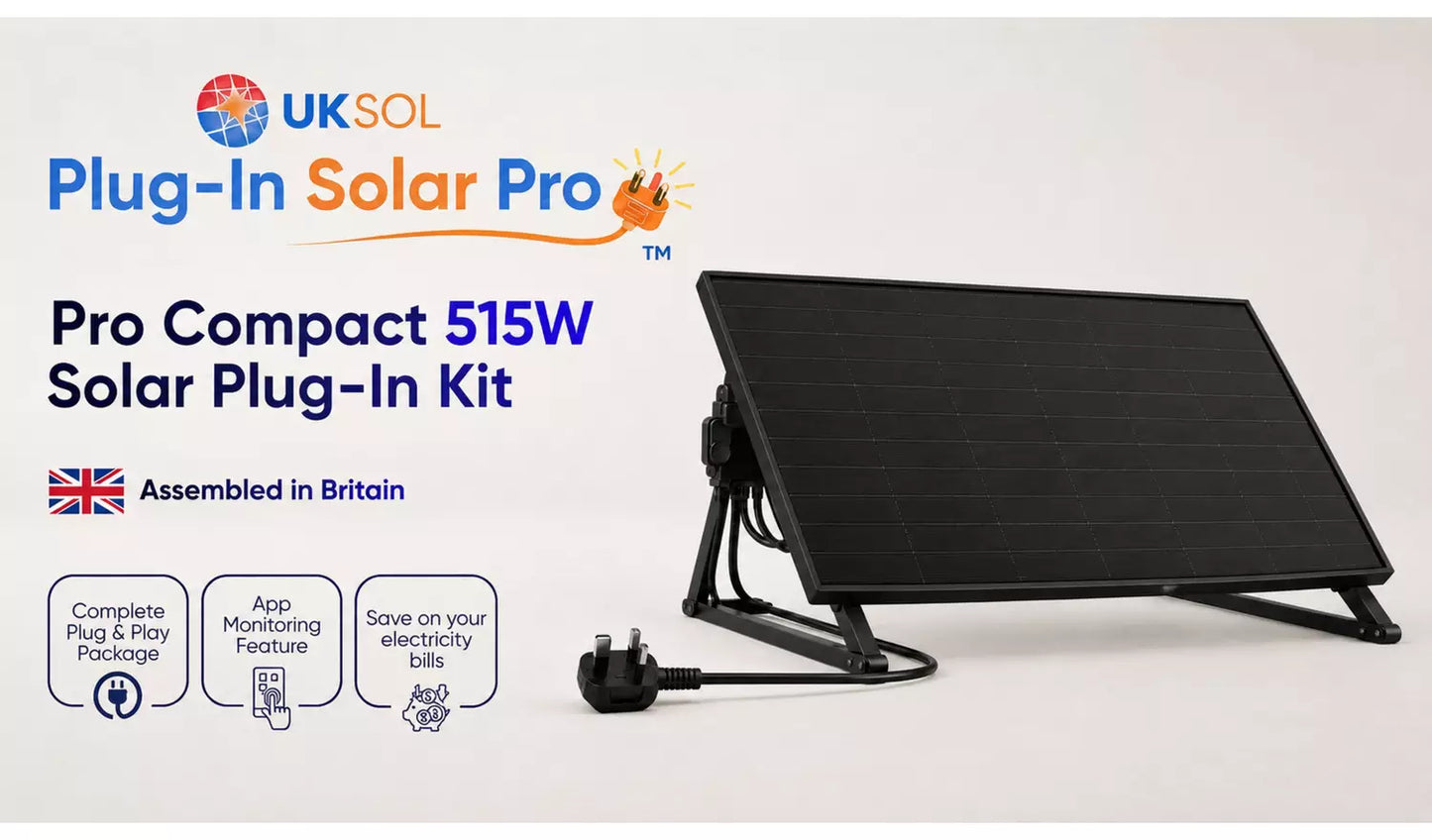 UKSOL 515W Pro Compact Plug-In Solar Panel Hybrid Mount Kit