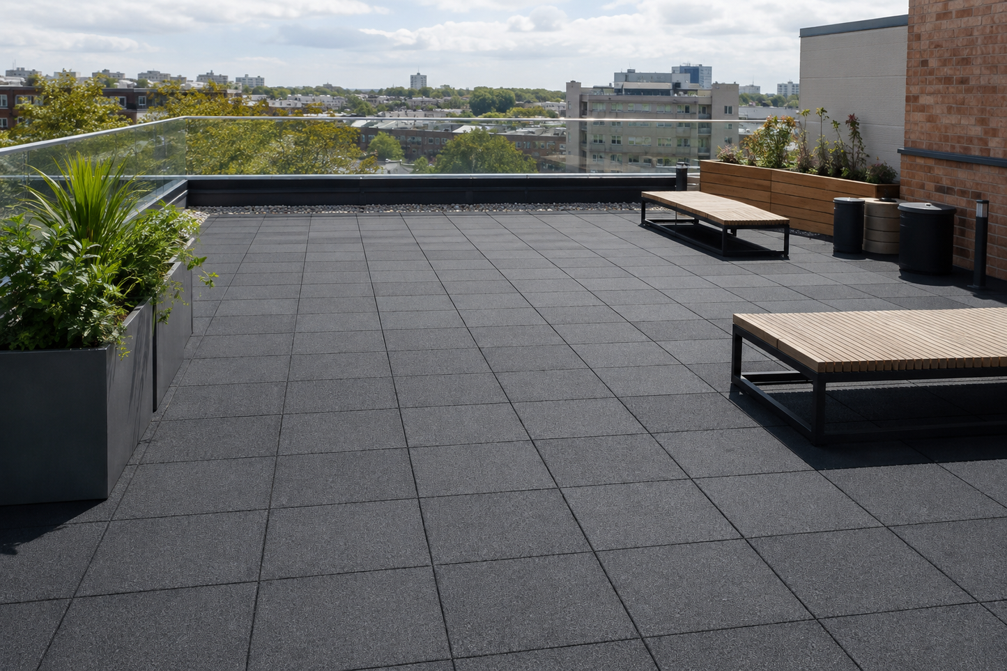 Castleflex Dflect Rubber Promenade Tile - 1000mm x 1000mm x 25mm
