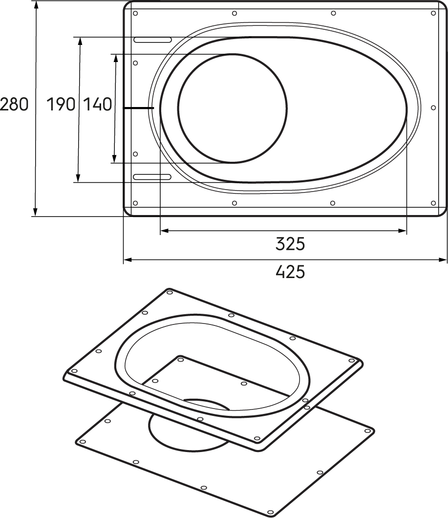 Ubbink Screw-Fix Airtight Roof Terminal Seal 150–186mm White 0–55°