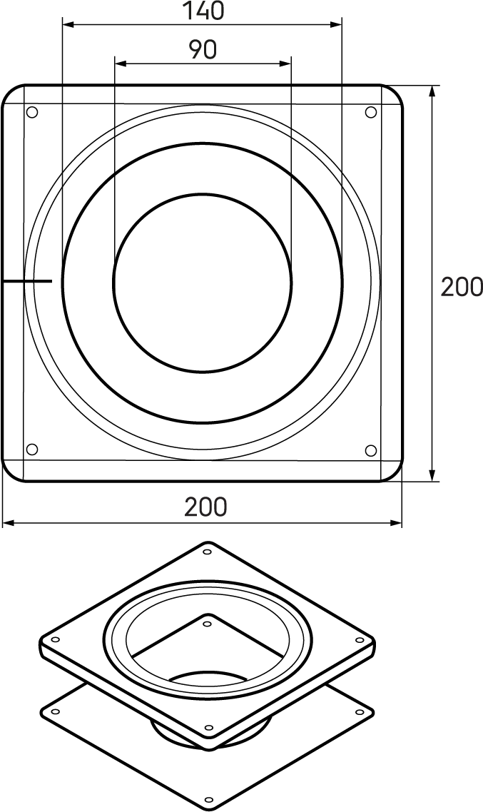 Ubbink Screw-Fix Airtight Terminal Seal 100–131mm White 90°