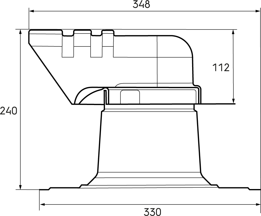 Ubbink Flat Roof Solar PV Cable & Pipe Entry Terminal with Aluminium Flange