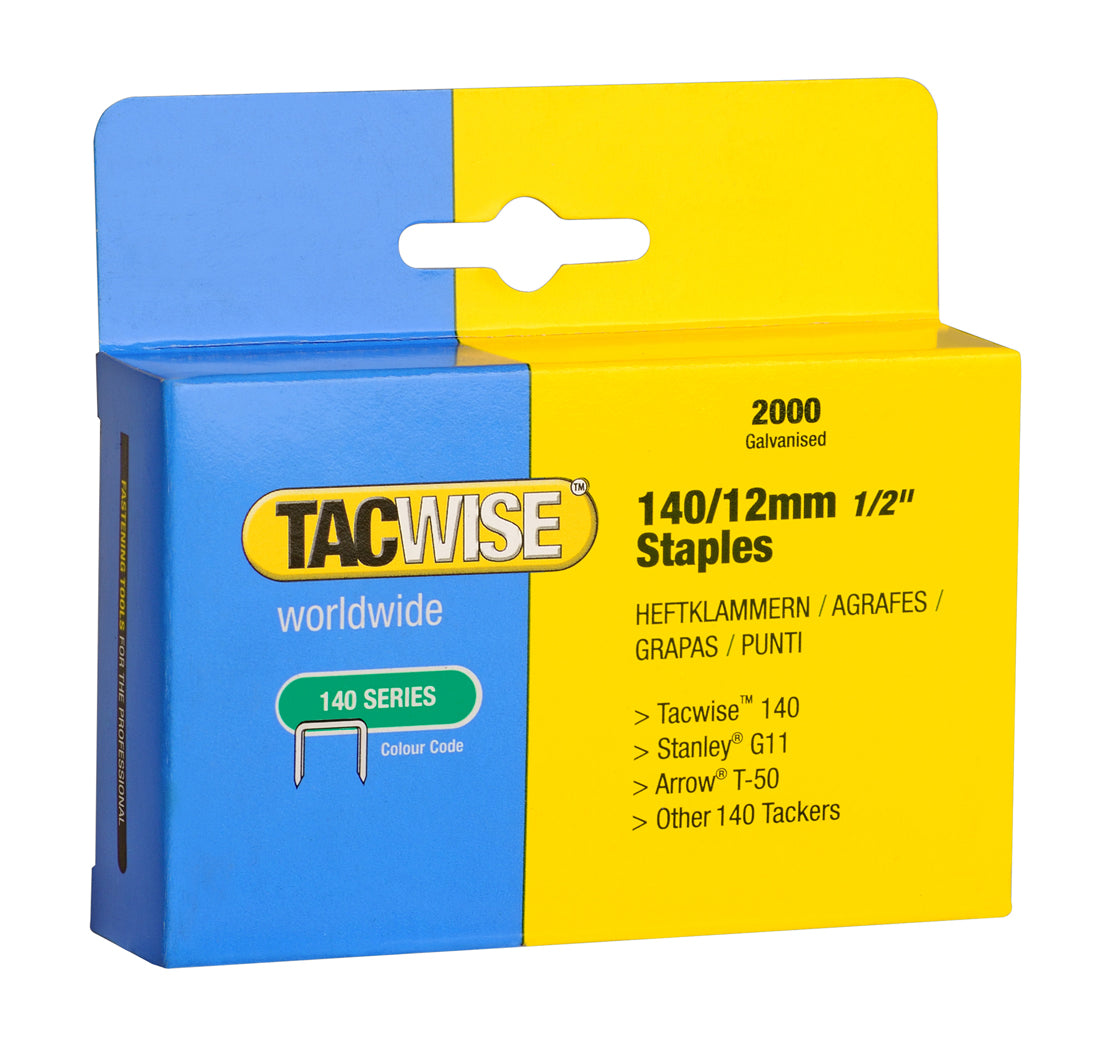 TACWISE Type 140 Galvanised Staples – 10mm & 12mm