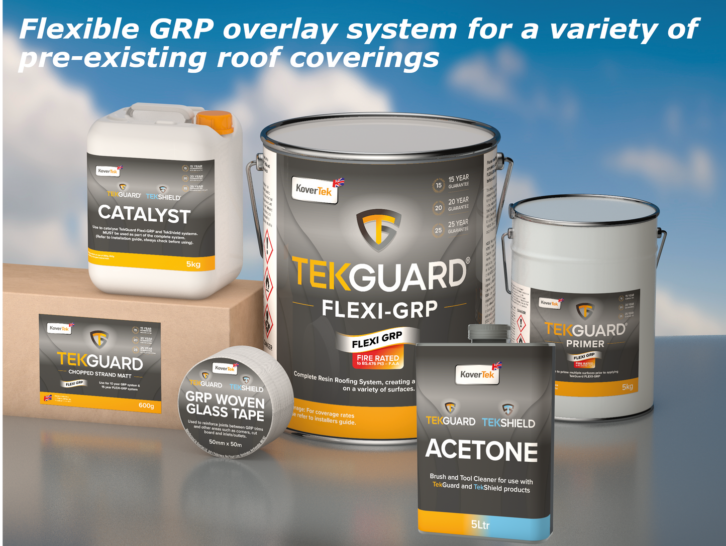 KoverTek TekGuard Flexi-GRP Fire Resistant Roofing Kits - Including Tools