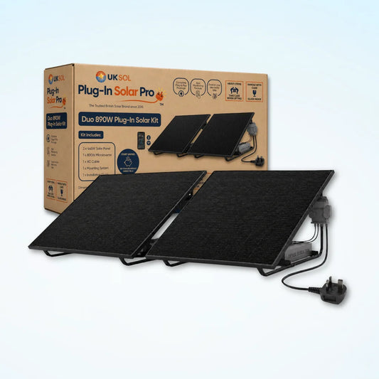 UKSOL Pro Duo 890W Plug-In Solar Panel Ground Mount Kit