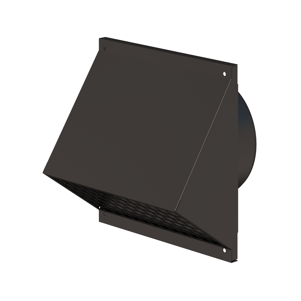 Ubbink Rectangular Wall Terminal with Mesh – Black