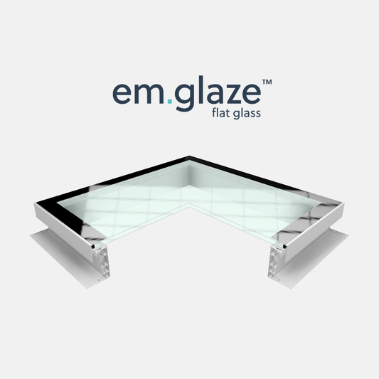 Whitesales Em.Glaze Flat Glass Rooflight With Eco Vertical Upstand Kerb