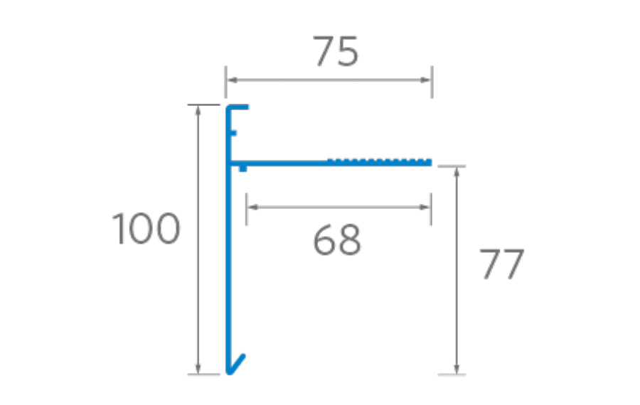 Ryno AA3 Aluminium Asphalt Roof Drip Trim - 100mm x 75mm x 3m