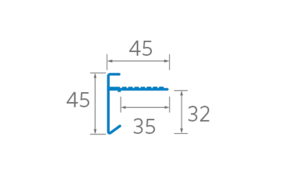 Ryno AF2 Aluminium Felt Roof Drip Trim - 45mm x 45mm x 3m