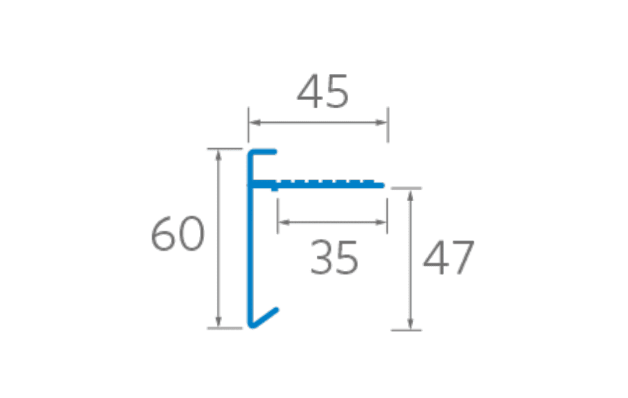 Ryno AF3 Aluminium Felt Roof Drip Trim - 60mm x 45mm x 3m