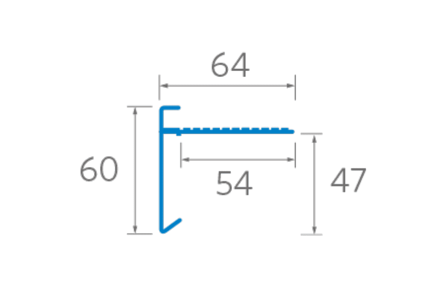 Ryno AF3L Aluminium Felt Roof Drip Trim - 60mm x 64mm x 3m