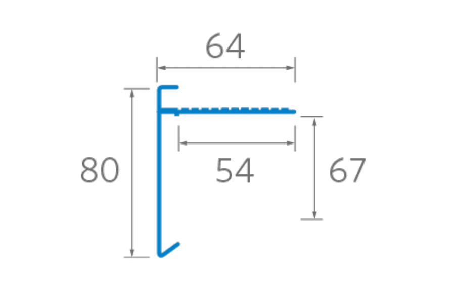 Ryno AF4 Aluminium Felt Roof Drip Trim - 80mm x 64mm x 3m