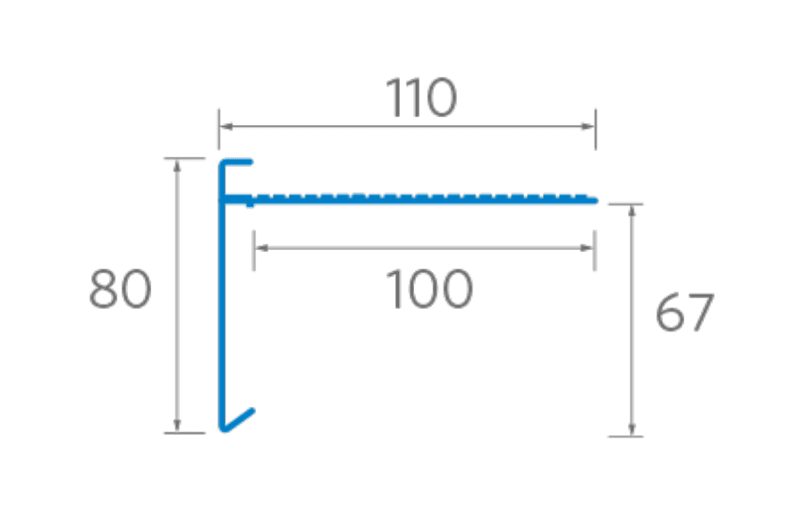 Ryno AF4L Aluminium Felt Roof Drip Trim - 80mm x 110mm x 3m