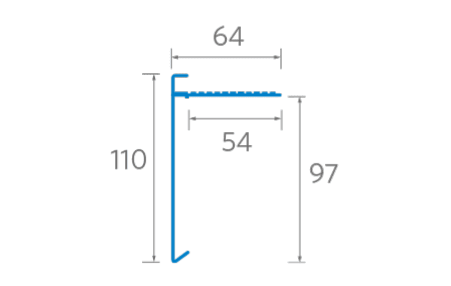 Ryno AF5 Aluminium Felt Roof Drip Trim - 110mm x 64mm x 3m