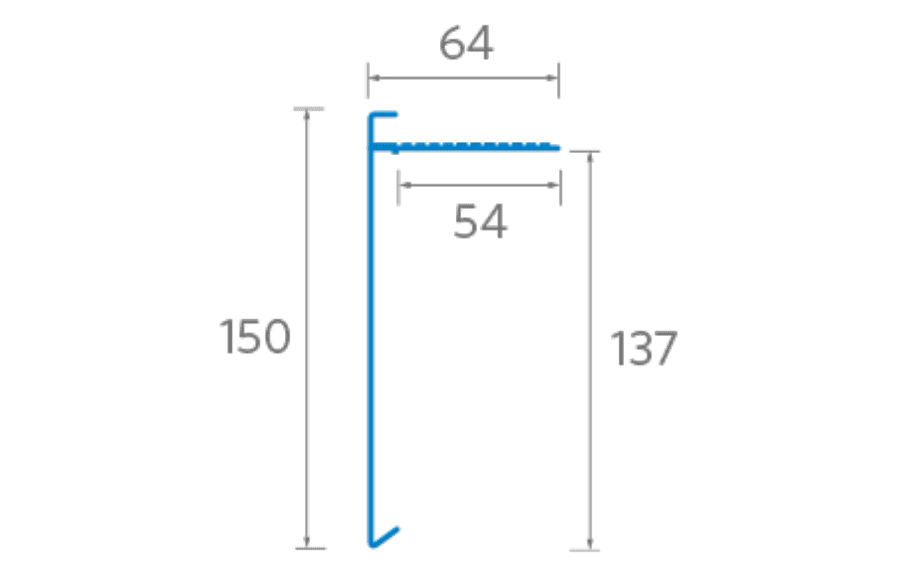 Ryno AF6 Aluminium Felt Roof Drip Trim - 150mm x 64mm x 3m