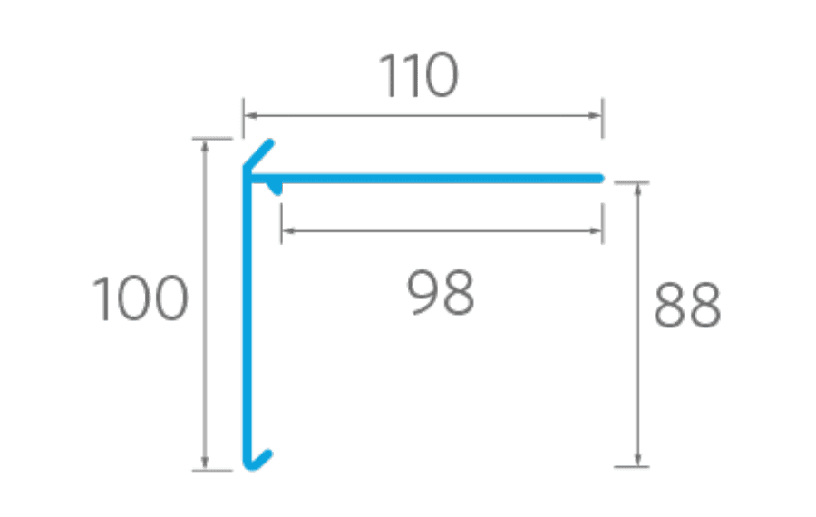 Ryno F4L GRP Roof Edge Trim - Felt Roof - All Colours - 3m x 100mm x 110mm